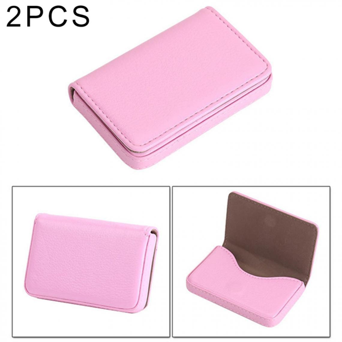 Wewoo - Porte-cartes rose 2 PCS Premium PU étui en cuir avec fermeture magnétique, taille: 10 * 6.5 * 1.7cm - Accessoires Bureau