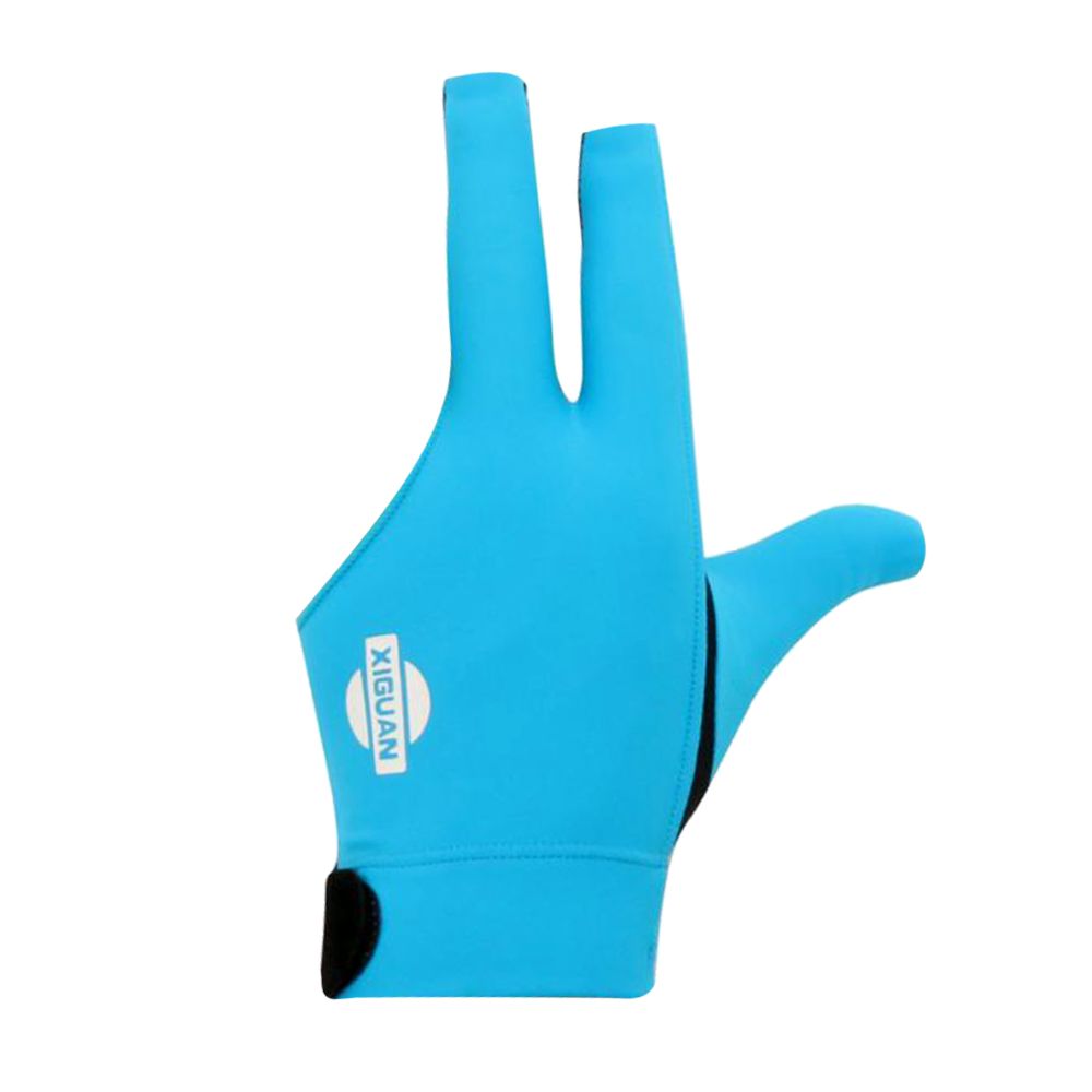 marque generique - 3-doigts professionnel élastique main gauche snooker pool cue gant de billard bleu - Accessoires billard