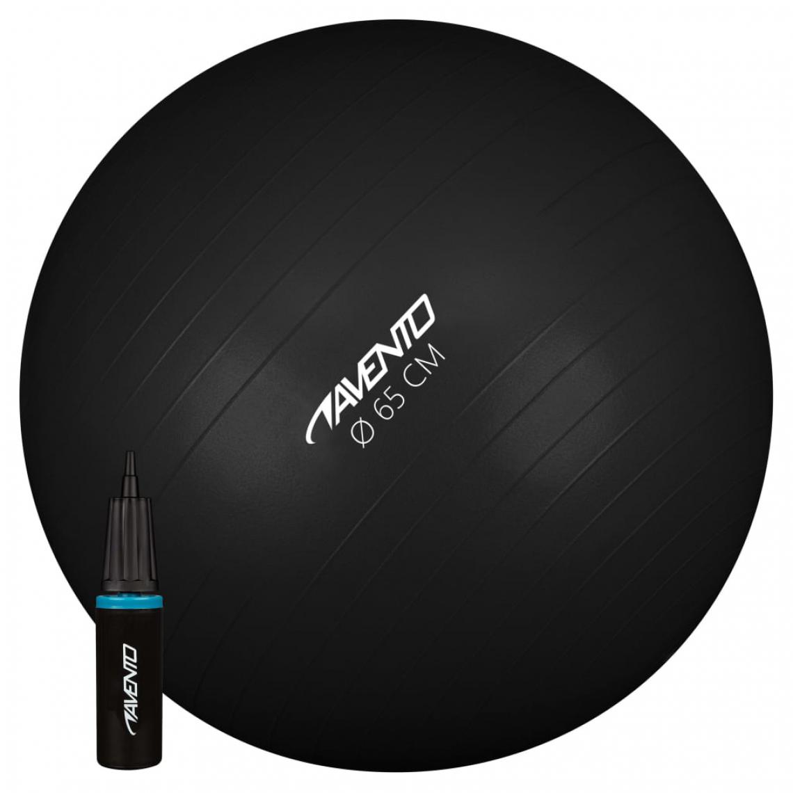 Avento - Avento Ballon de fitness/d'exercice et pompe Diamètre 65 cm Noir - Jeux de balles