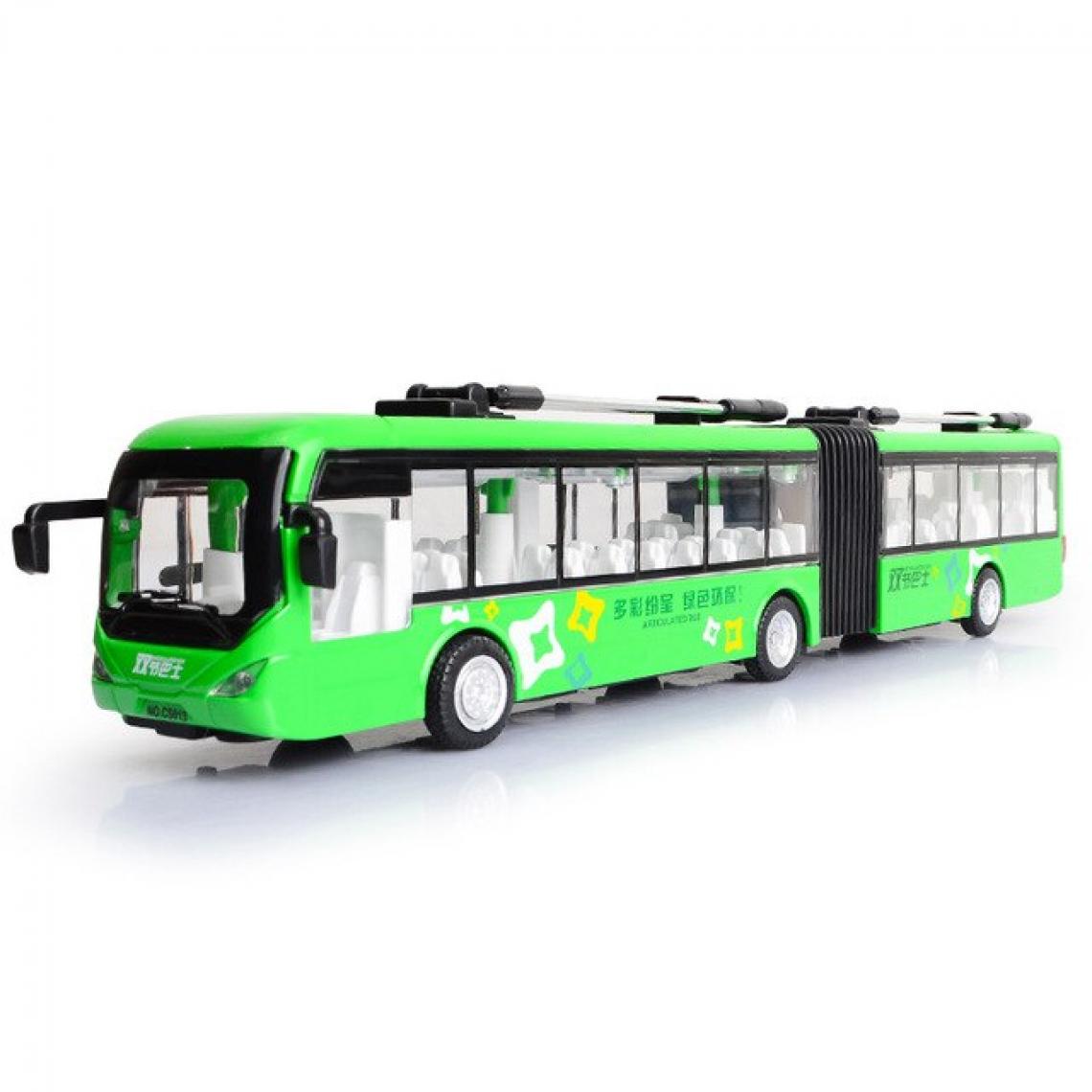Universal - 1: 32 Alloy pull back double bus hautement simulé bus urbain modèle véhicule métal moulé sous pression scintillant musique garçon jouets Livraison gratuite | Voitures jouets moulés sous pression(Vert) - Voitures