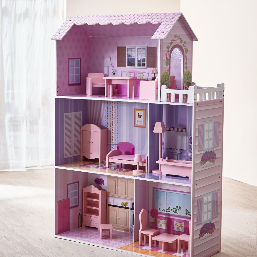Teamson Kids - Maison de poupée Dream Land en bois pour enfant fille jouet KYD-10922A - Maisons de poupées