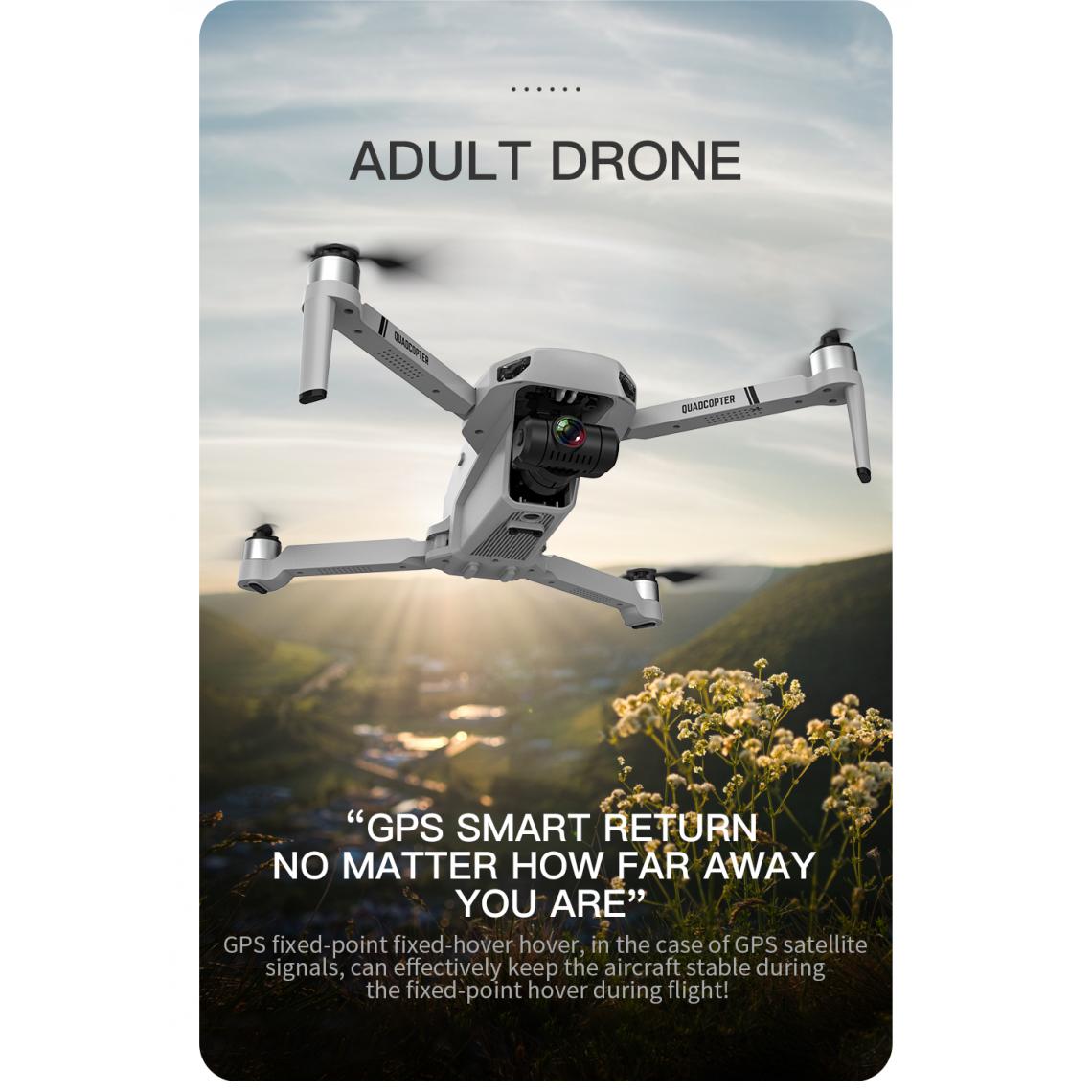 Universal - KF102 GPS drone 8K pro et caméra HD 2 axes anti-tremblement cardan wifi FPV télécommandé quadricoptère brushless Dron | télécommandé quadricoptère(Gris) - Drone