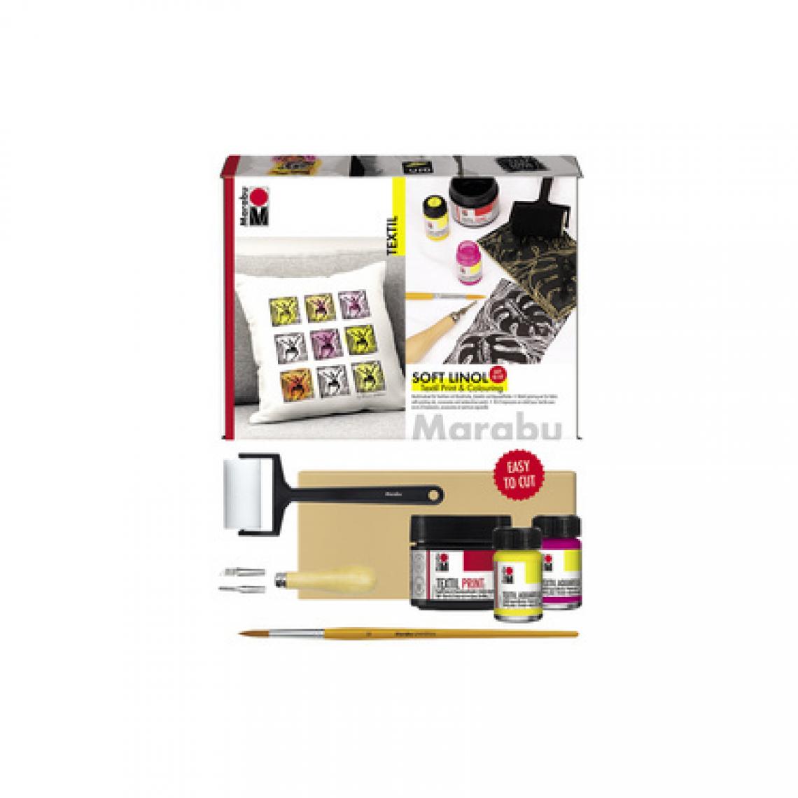 Marabu - Marabu Kit de transfert textile 'Soft Linol Print&Colouring' () - Bricolage et jardinage