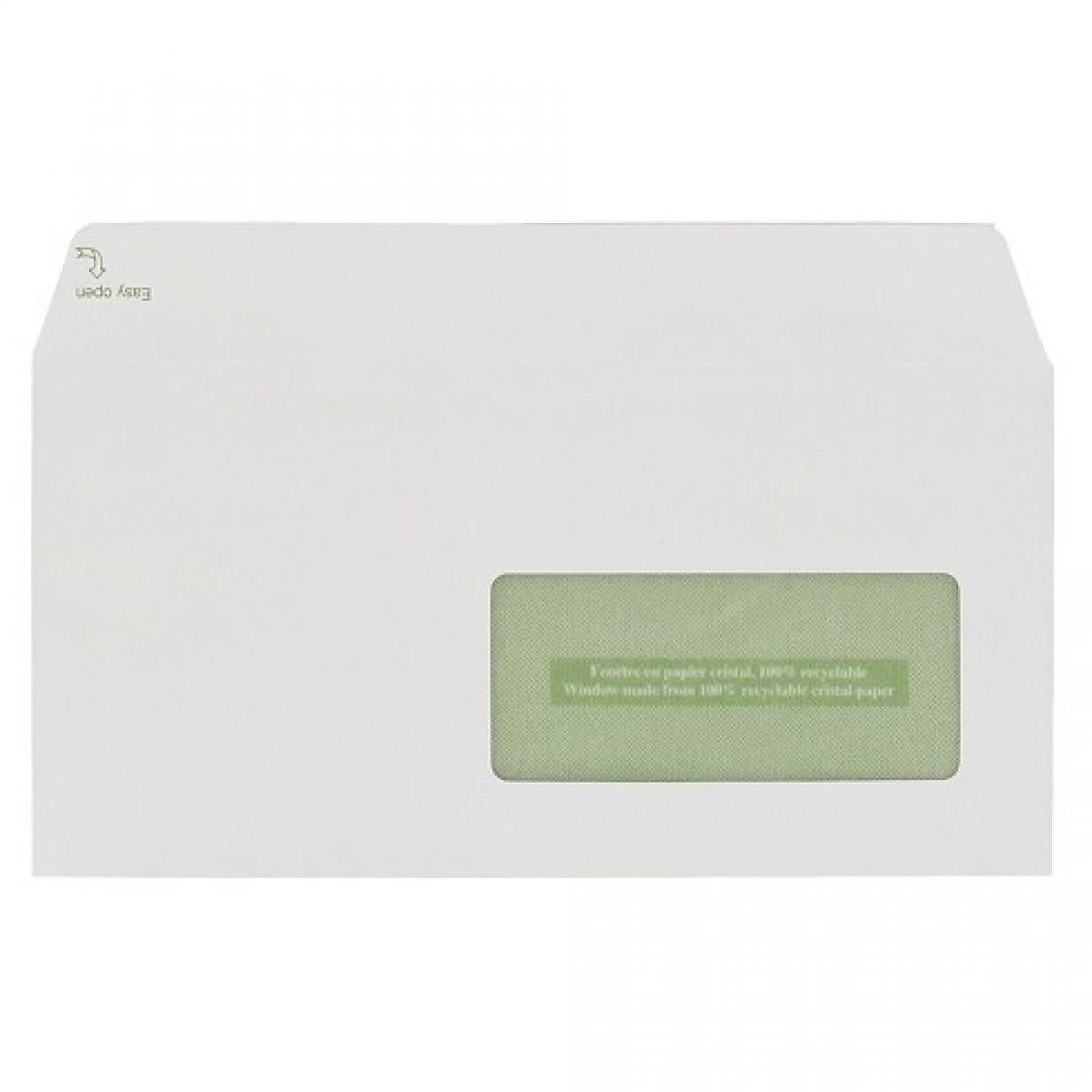 Gpvpacknpost - Enveloppe GPV Erapure blanche 110 x 220 mm - format DL - avec fenêtre 45 x 100 - Boîte de 500 - Accessoires Bureau