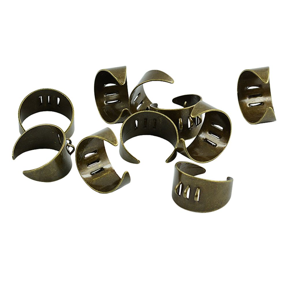 marque generique - 10 pièces réglables 3 anneaux anneaux blancs base pour la fabrication de bijoux en bronze - Perles