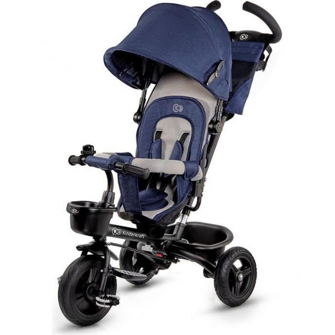 Kinderkraft - KINDERKRAFT Tricycle AVEO Bleu - 3 roues - Evolutif - Pliable - Tricycle