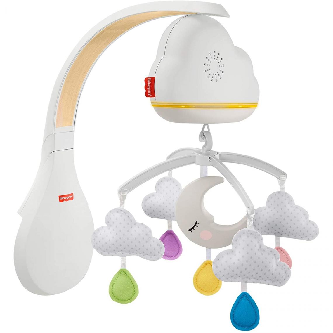 Mattel - Mattel GRP99 - Fisher-Price Nuages Apaisants mobilé musical pour lit bébé avec détecteur de pleurs, sons et lumières, transformable en veilleuse - Jeux éducatifs