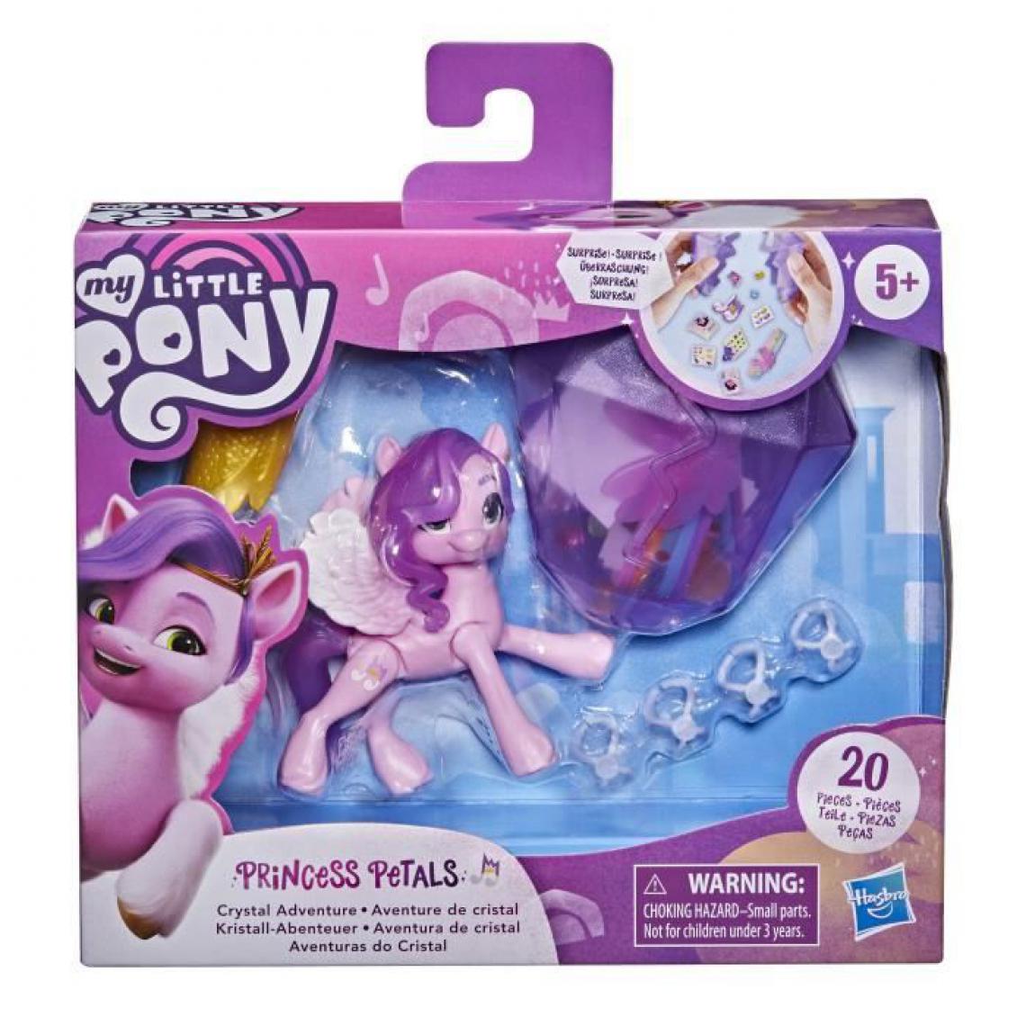 Hasbro - MY LITTLE PONY - A New Generation - Aventure de cristal Princess Petals - Figurine de poney rose de 7 - 5 cm avec surprises - Films et séries