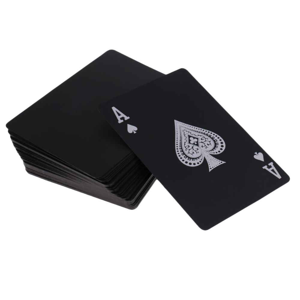 marque generique - Noir Cartes de Poker Imperméables en Plastique - Jeux de cartes