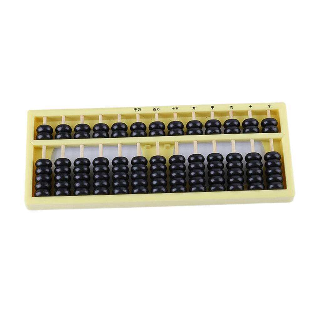 marque generique - 13 tiges de plastique perles colonne Abacus outil de calcul soroban apprentissage jaune - Jeux éducatifs