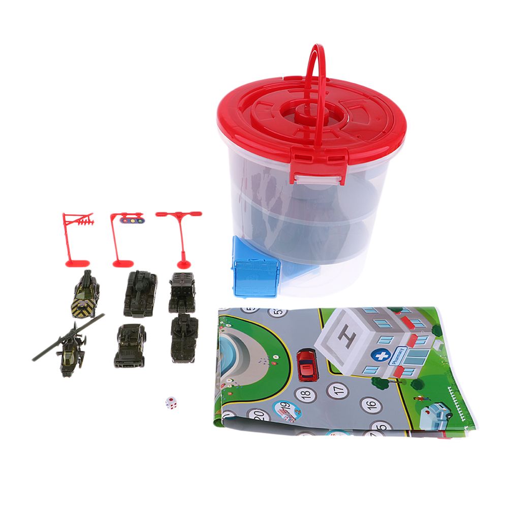 marque generique - véhicules en alliage yo-yo seau enfants voitures boîte de rangement des jouets véhicule militaire - Jeux éducatifs