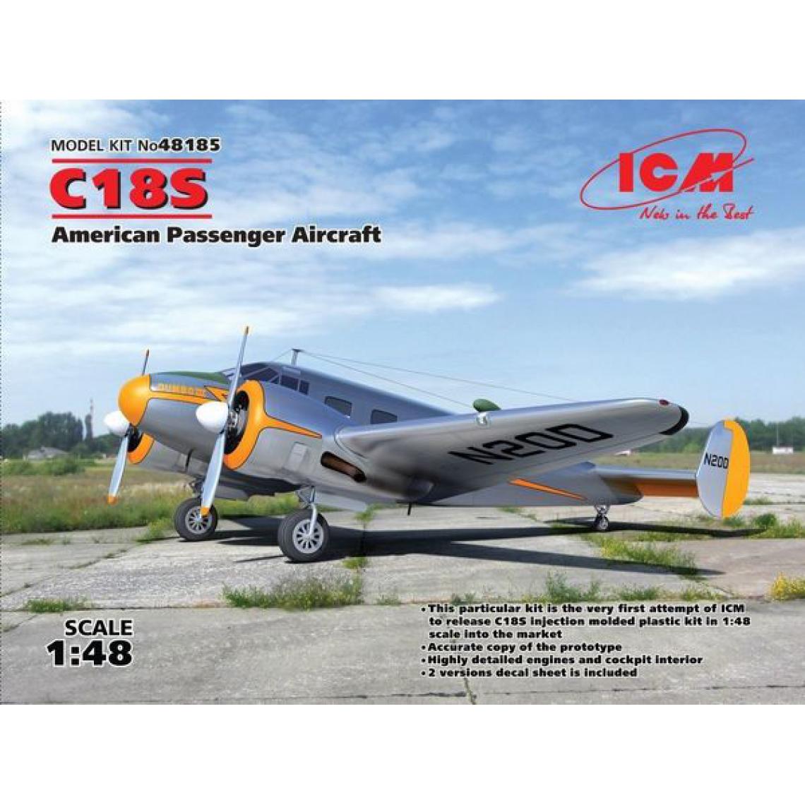 Icm - C18S,American Passenger Aircraft - 1:48e - ICM - Accessoires et pièces