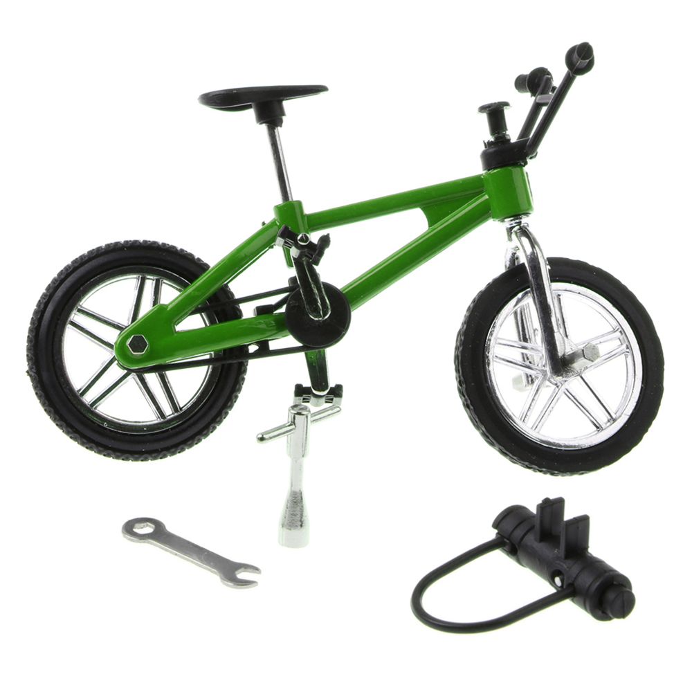 marque generique - 1:24 miniature en alliage doigt vélo vélo moulé sous pression modèle bureau gadget jouet vert - Motos