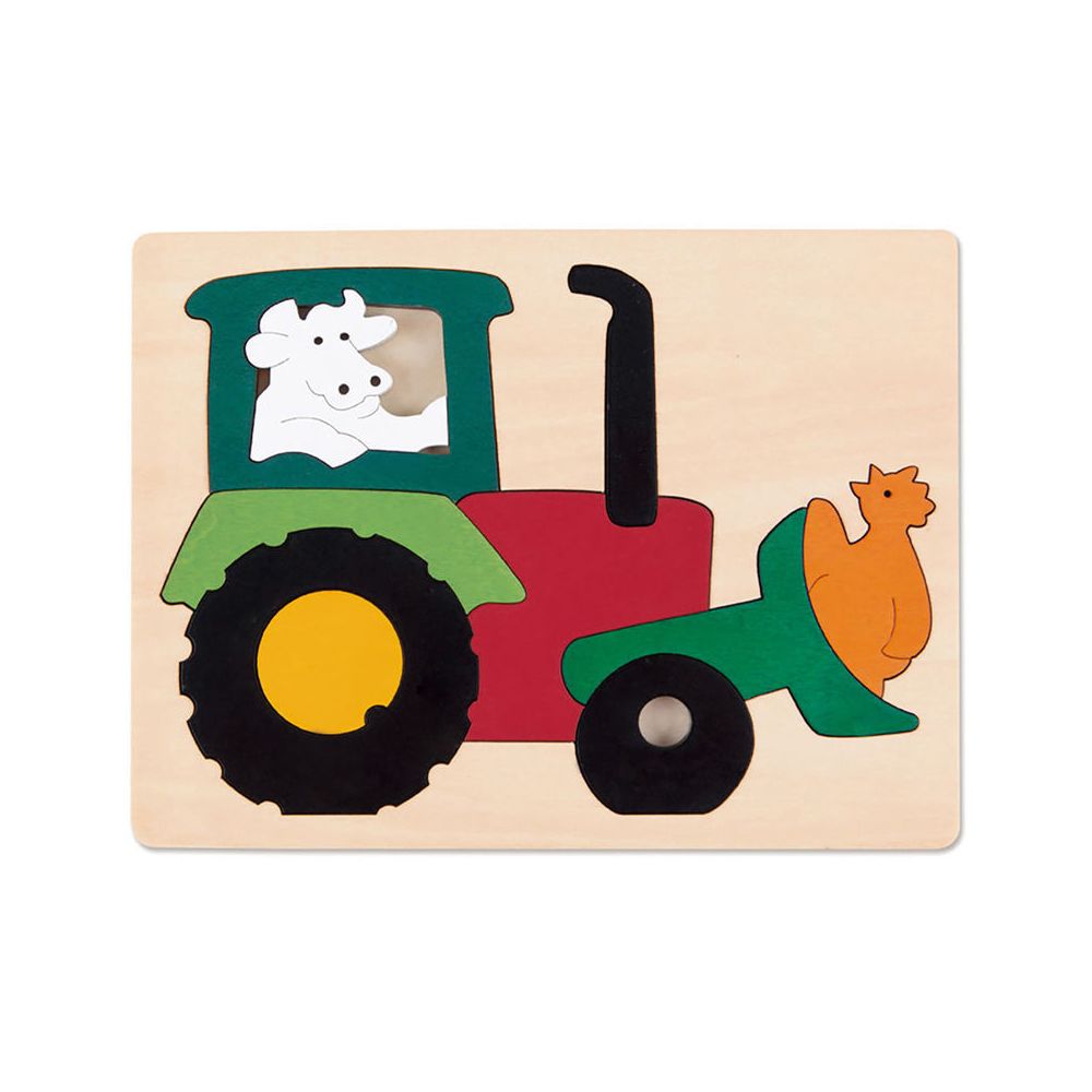 Hape Toys - Puzzle - Tracteur - Jeux d'encastrement