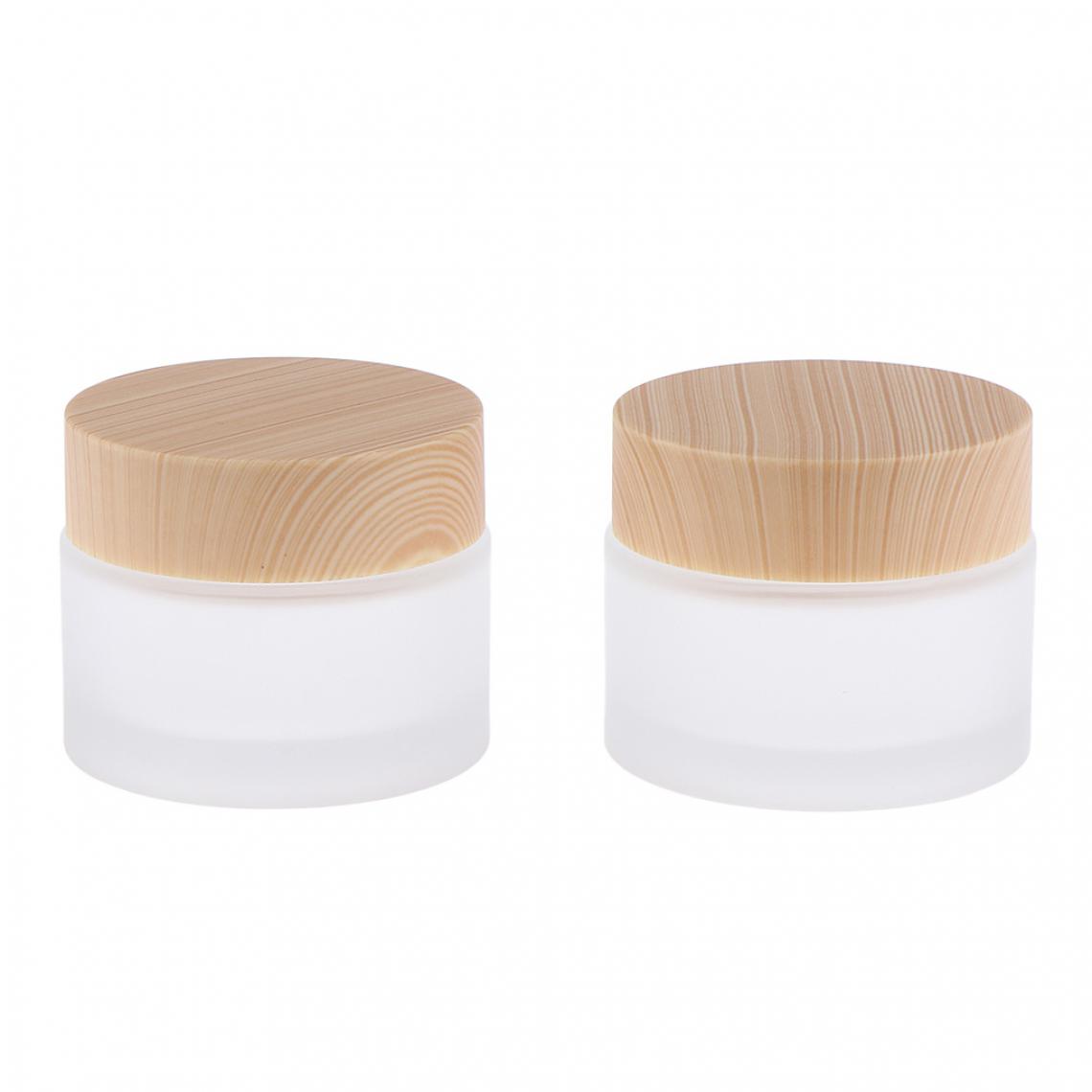 marque generique - 2 Pièces Pots Cosmétiques Vide en Verre Transparent, Contenants Cosmétiques avec Couvercle pour Crème Paillette Maquillage Poudre - Maquillage et coiffure