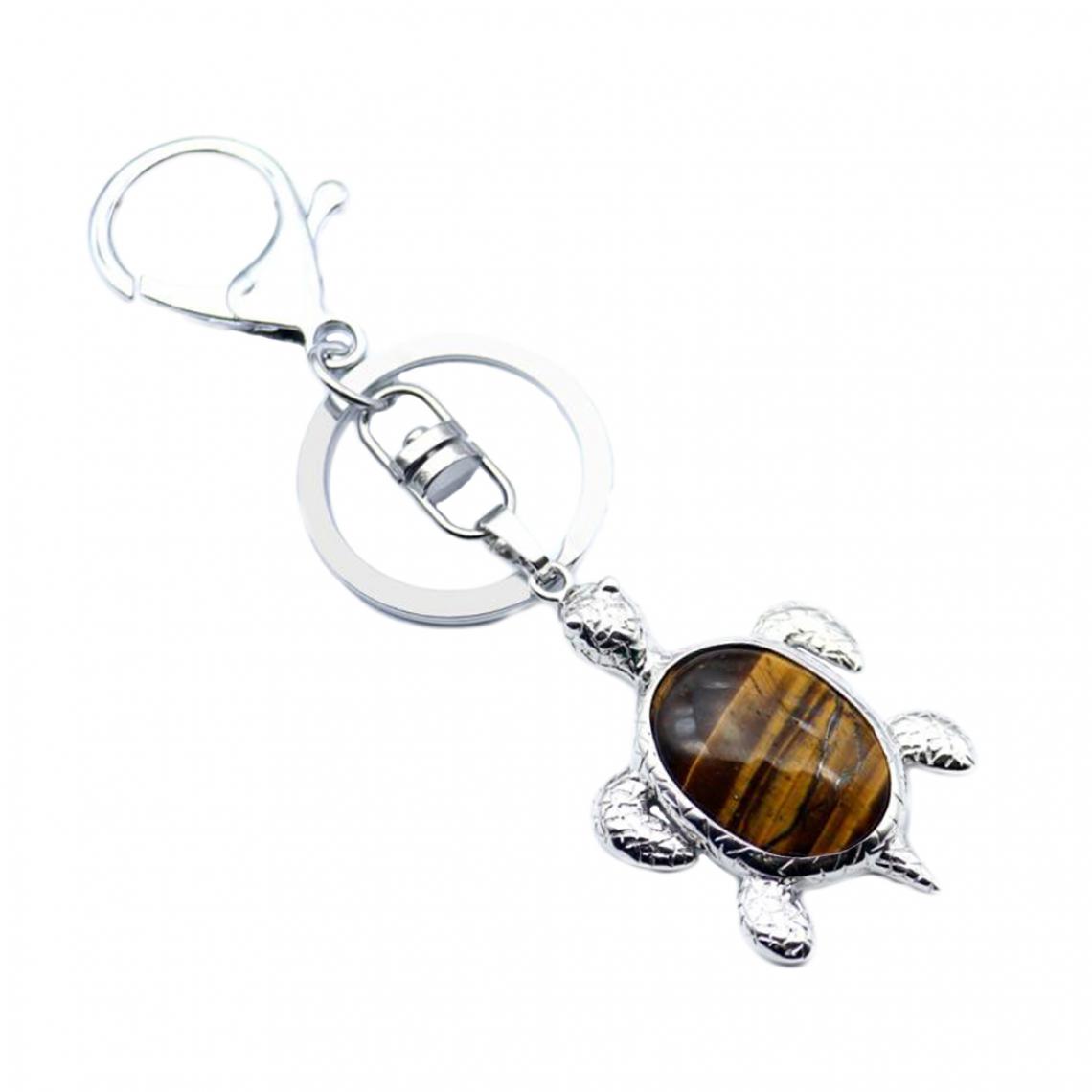 marque generique - pendentif de tortue de pierres précieuses naturelles trousseau de clés lapis lazuli - Perles