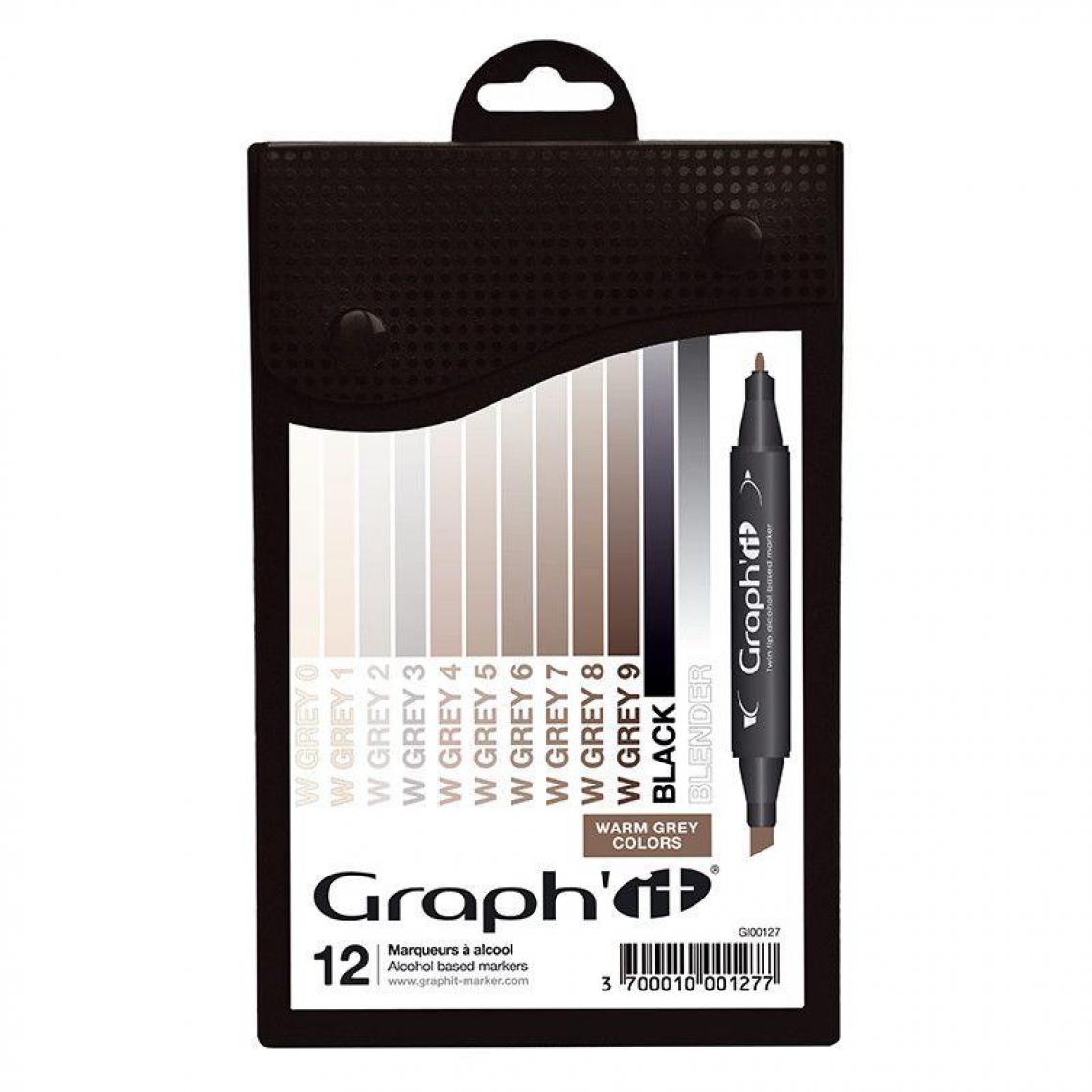 Graph It - Set 12 marqueurs Graph'It - Warm Grey colors - Accessoires Bureau