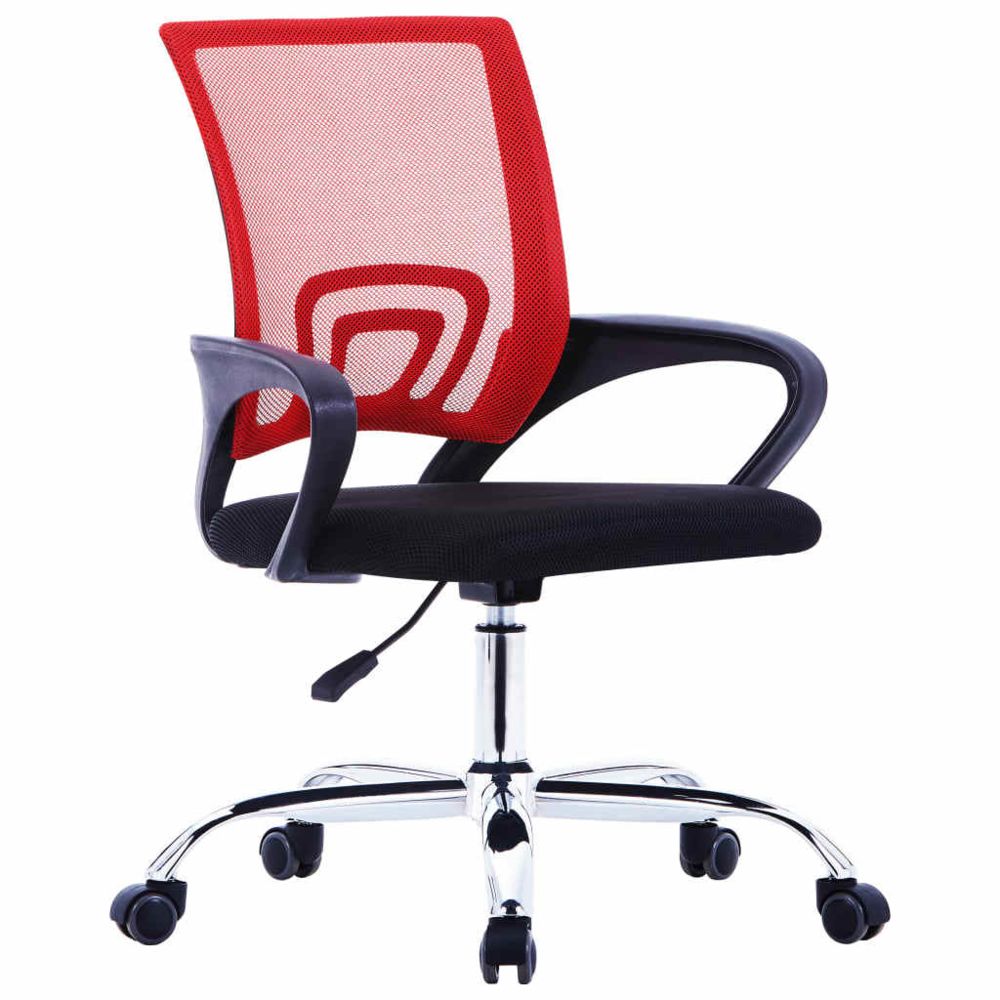 Vidaxl - vidaXL Chaises de Bureau avec Dossier en Maille Rouge Tissu Ordinateur Travail - Sièges et fauteuils de bureau