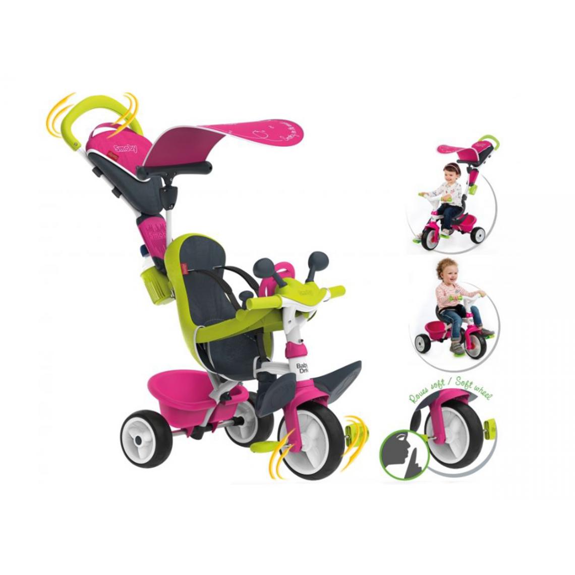 Smoby - Smoby 741201 Tricycle BABY DRIVER CONFORT 2 Rose - Tricycle