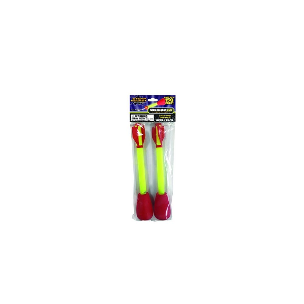 Stomp Rocket - Stomp Rocket Ultra Rocket LED Refill Pack 2 Rockets for Rocket Launcher- Outdoor Rocket Toy Gift for Boys and Girls - Ages 5 Years and Up - Jeux d'éveil