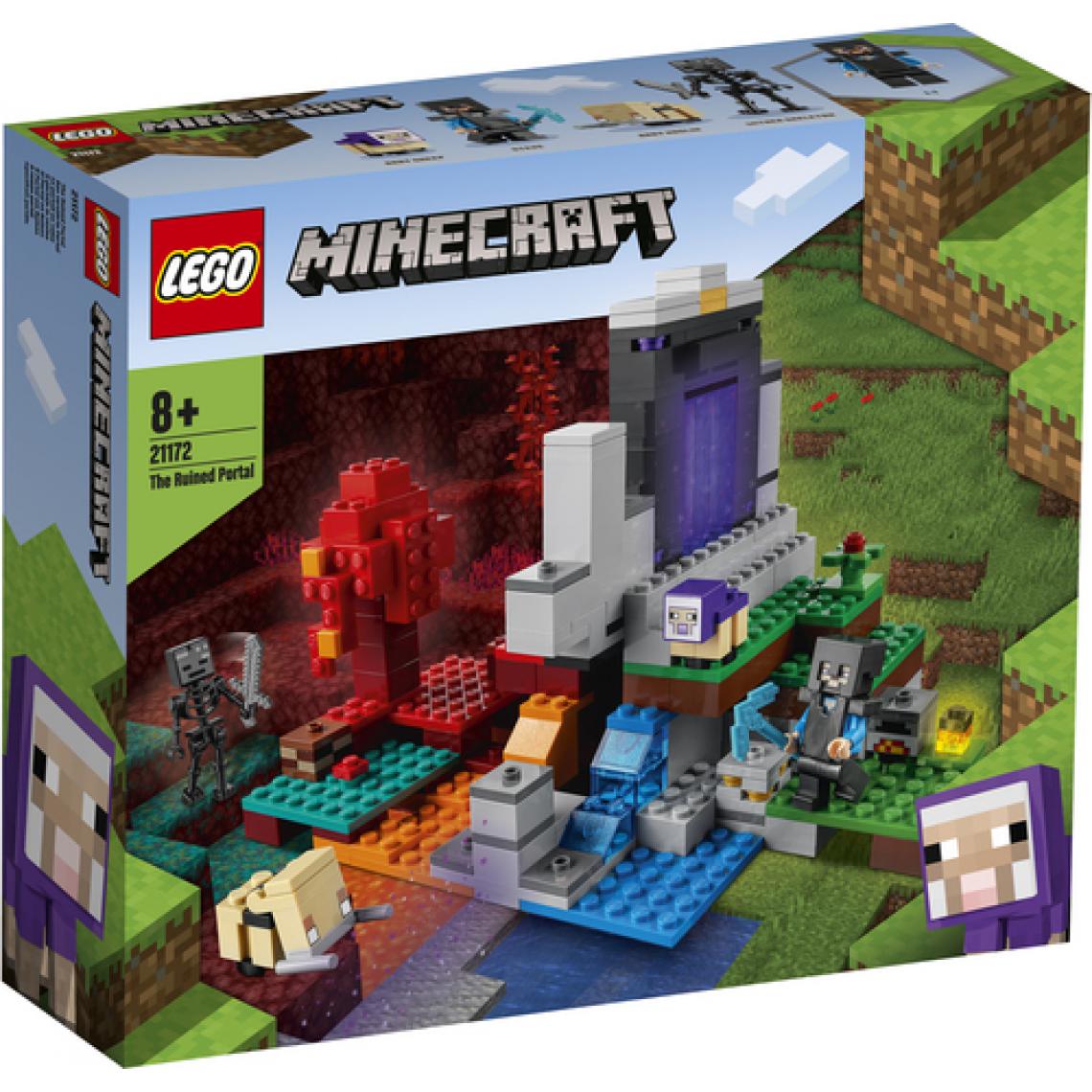 Lego - LEGO 21172 Minecraft™ Le portail en ruine Jouet pour Fille et Garçon de 8 ans avec Figurines de Steve et Wither Squelette - Briques Lego