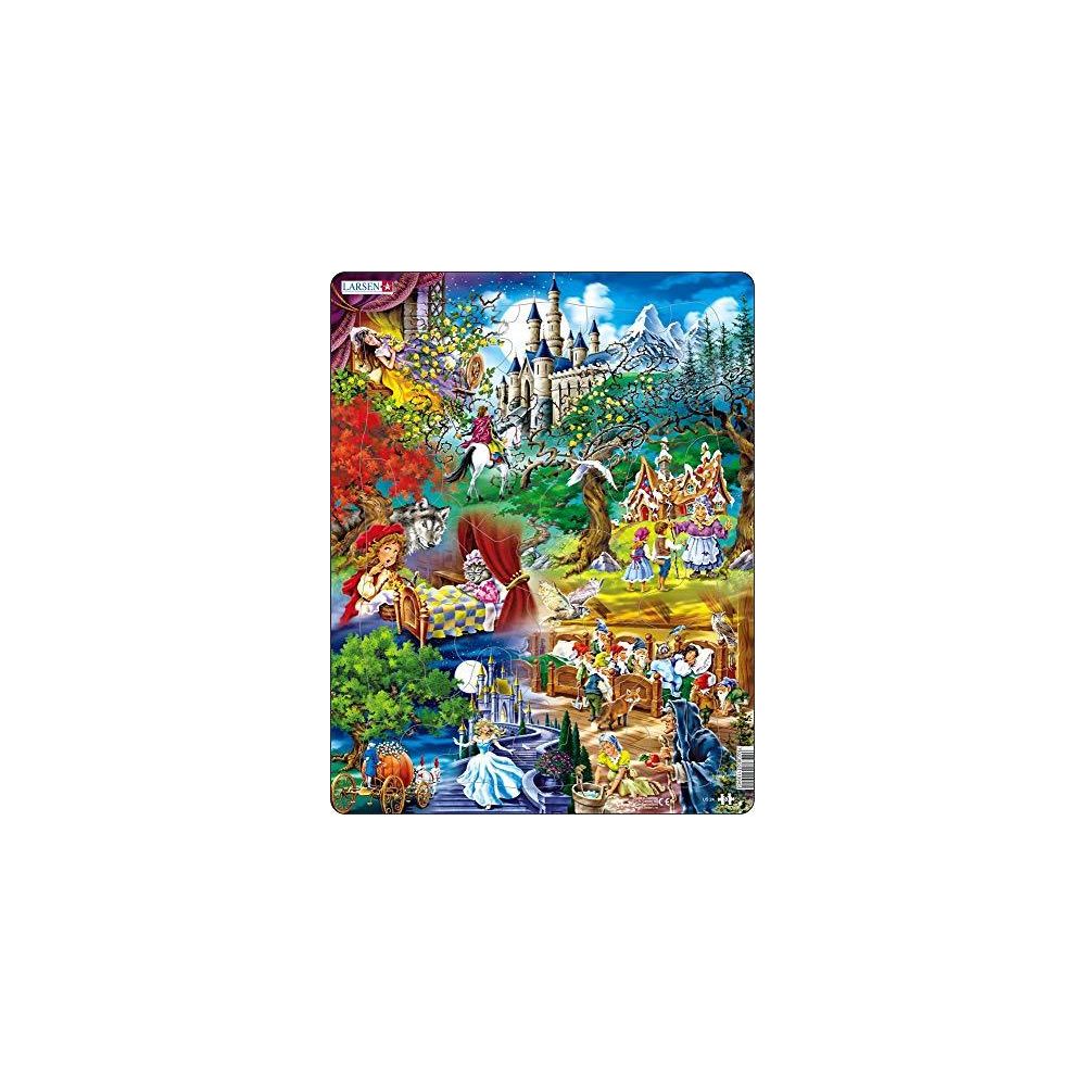 Larsen - Larsen Grimms Fairy Tales Childrens Educational Jigsaw Puzzle - 33 Piece Tray & Frame Style Puzzle - Exclusive Premium Hand Made Puzzles - Imported from Norway - Accessoires Puzzles