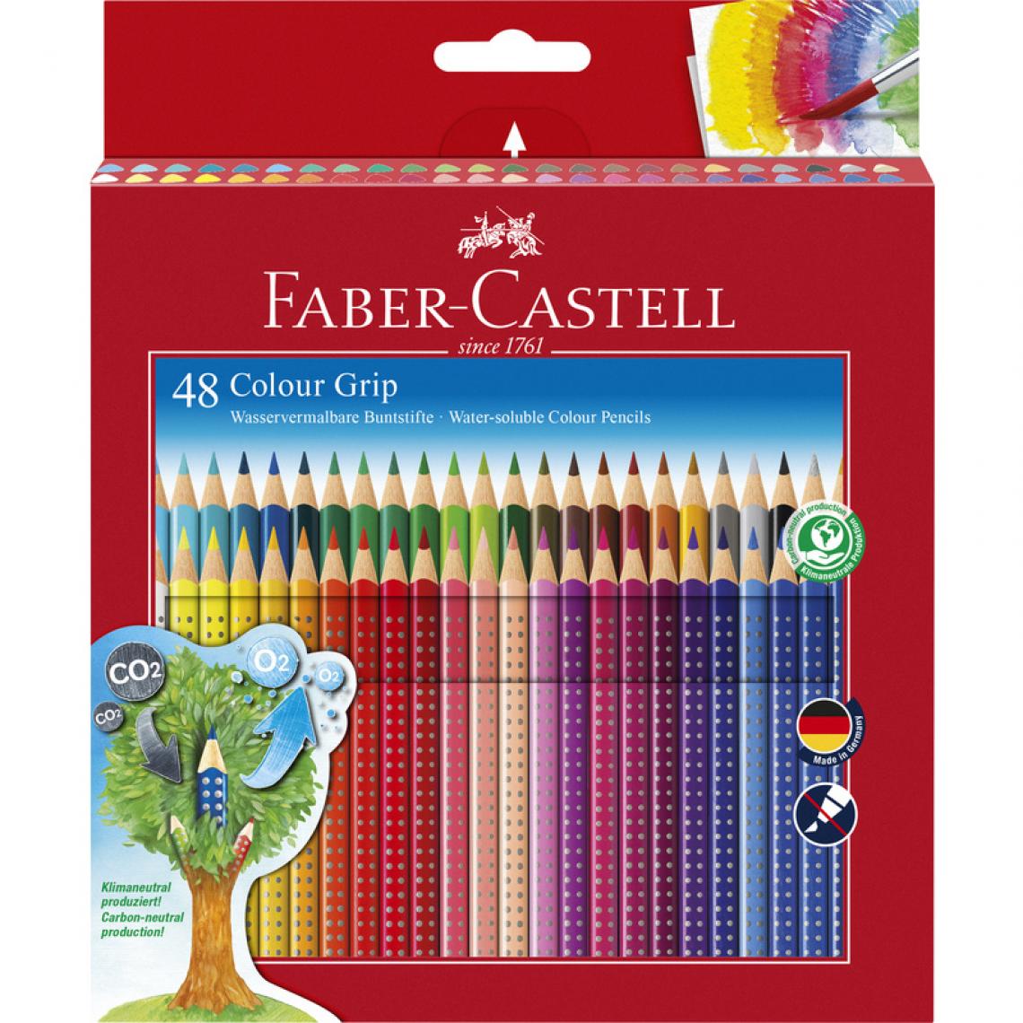 Faber-Castell - FABER-CASTELL Crayons de couleur Colour GRIP, étui de 48 () - Bricolage et jardinage