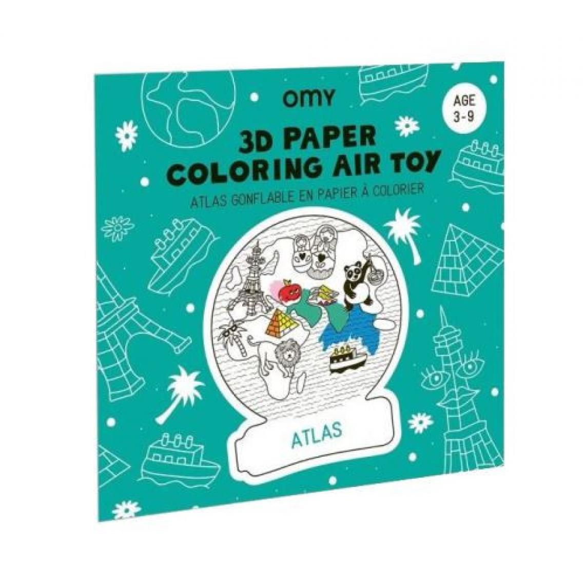 Omy - Atlas gonflable en papier à colorier Omy - Dessin et peinture