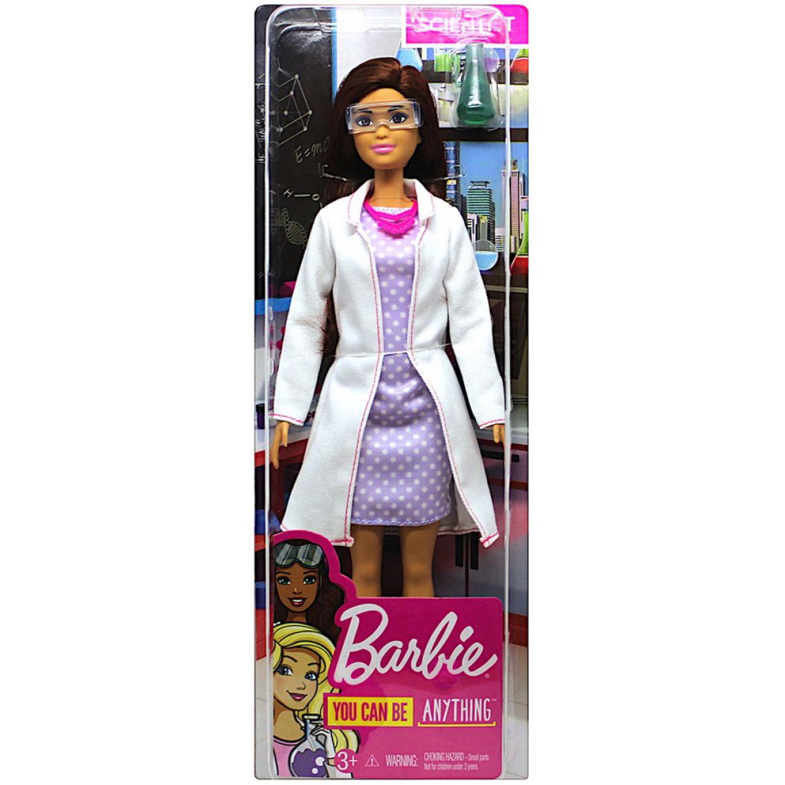 Barbie - Barbie Brune Poupee Mannequin Professeur De Chimie - Poupee Metier - Jouet Fille - Nouveaute - Poupées