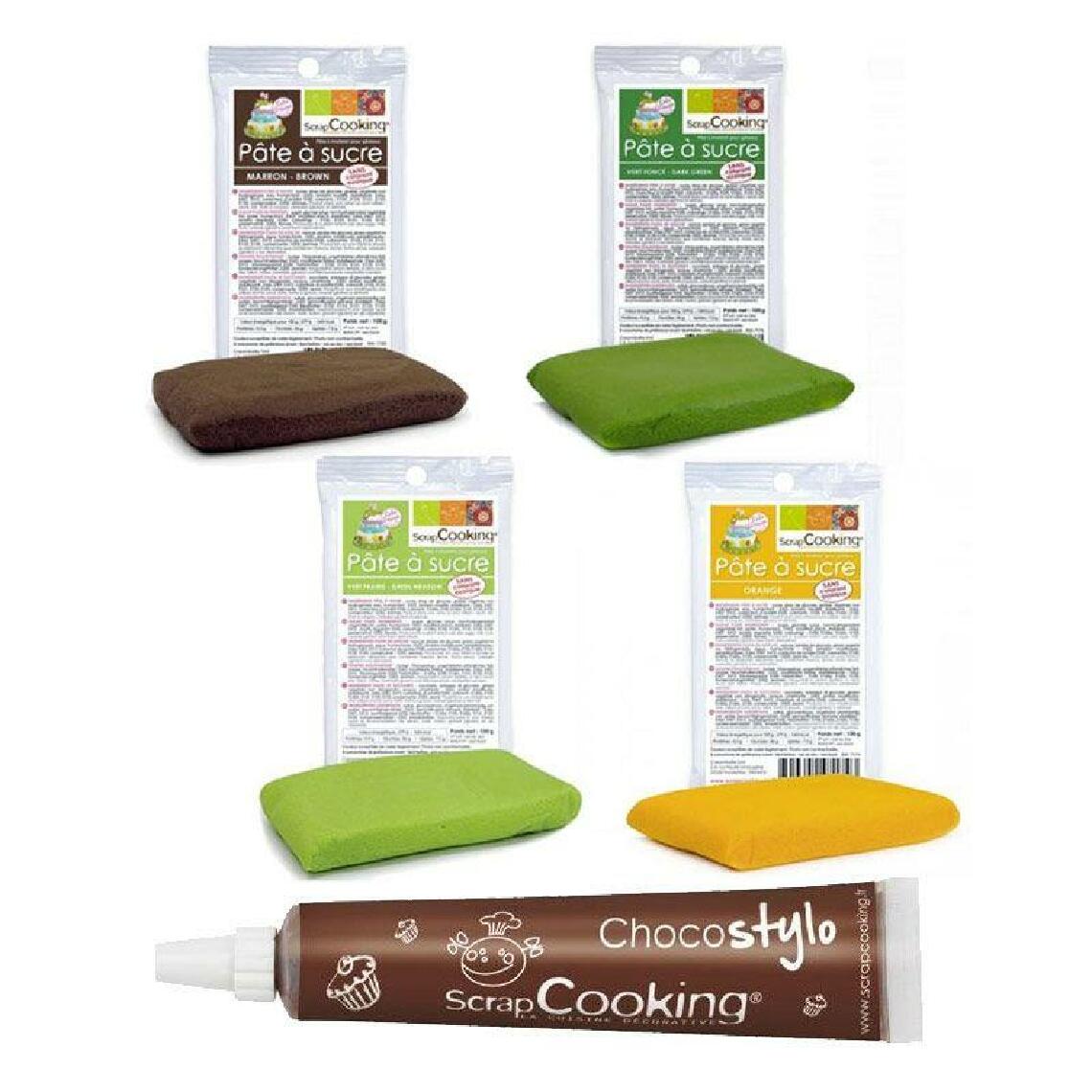 Scrapcooking - Kit pâte à sucre Potager + 1 Stylo chocolat offert - Kits créatifs