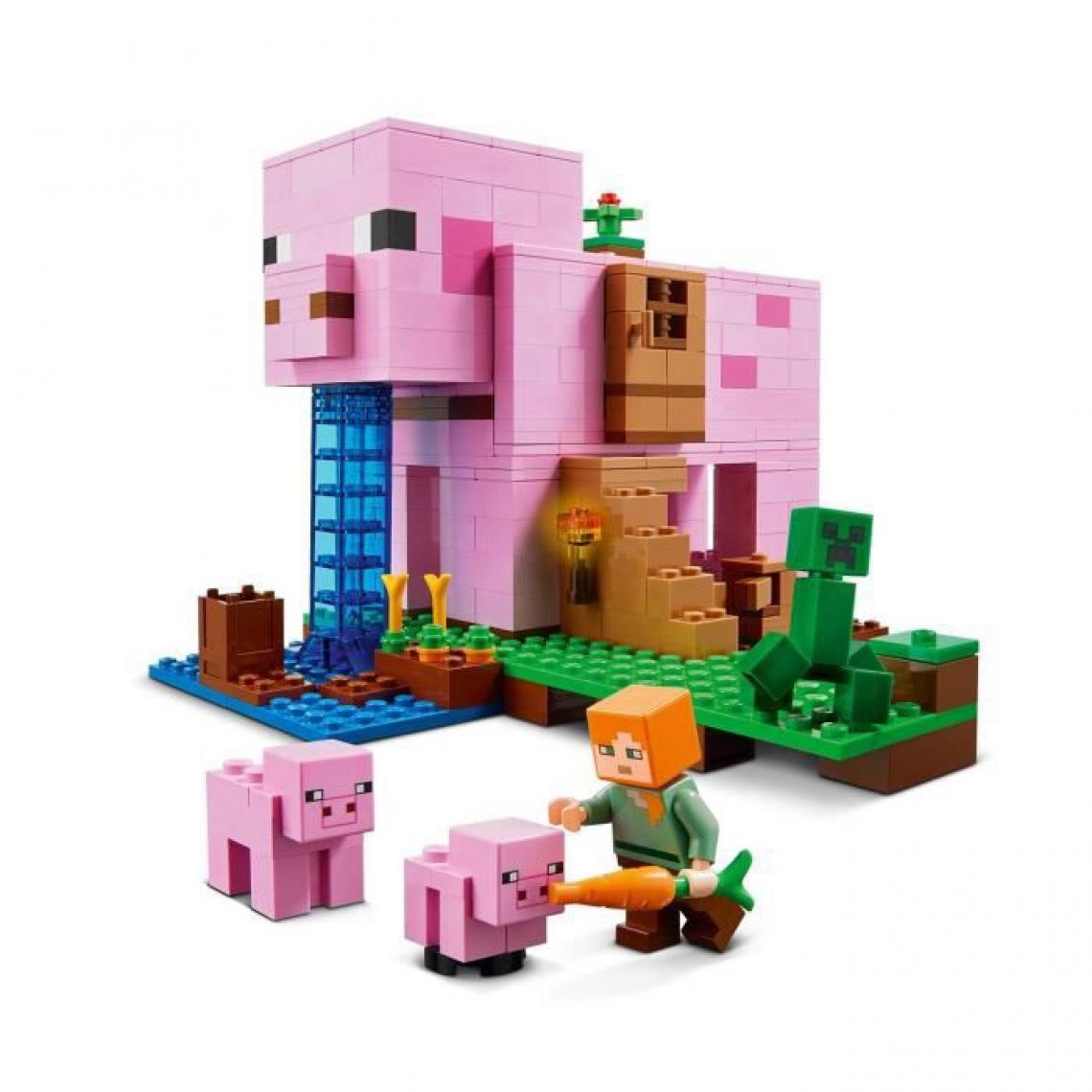 Lego - LEGO Minecraft 21170 Le jeu de construction de La Maison Cochon incluant les figurines d'Alex et de Creeper - Briques et blocs
