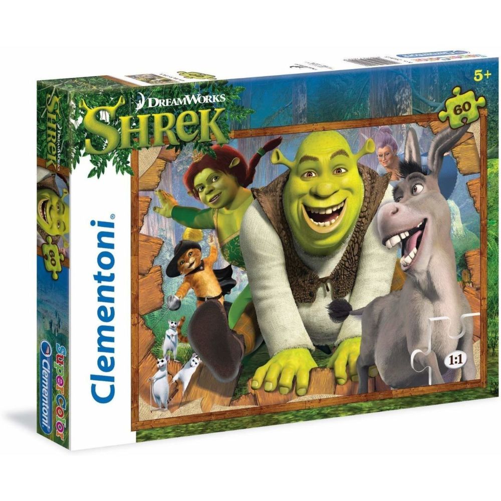 Clementoni - Clementoni - 26945-Puzzle 60 pièces Shrek-Puzzles - Animaux