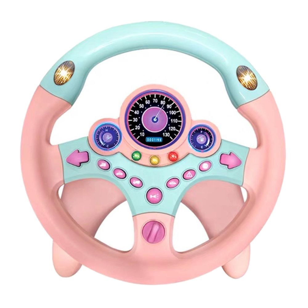 marque generique - Volant co-pilote de simulation avec base pour jouet de voiture pour enfants, rose - Jeux d'éveil