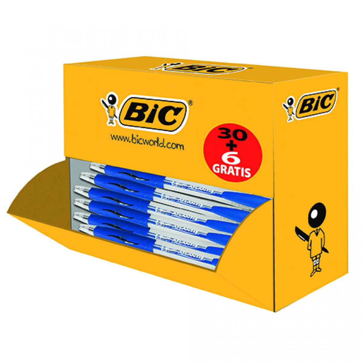 Bic - Les Rasoirs Rechargeables à la Française. - Pack de 36 Atlantis Bic bleu rétractables dont 6 offerts - Accessoires Bureau