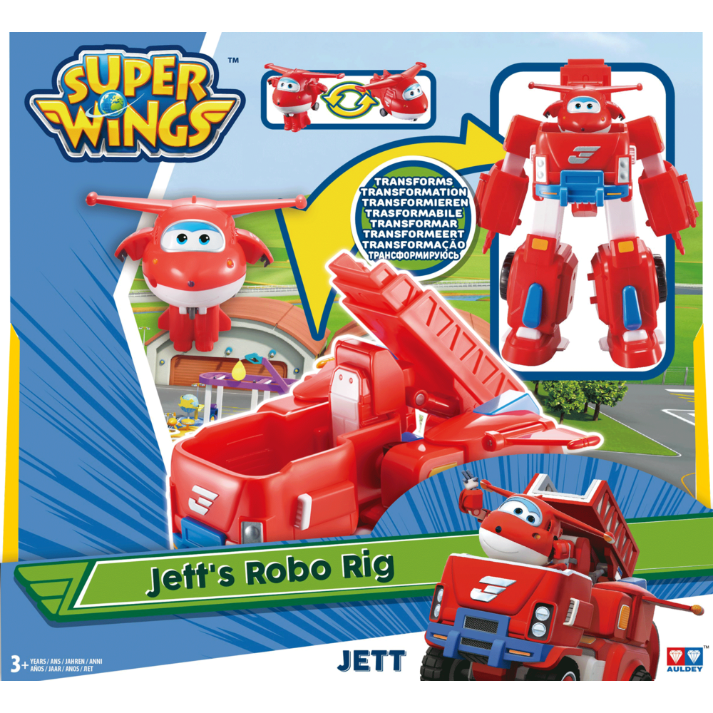 marque generique - Super Wings - Véhicule Transformable en robot ""Transforming Cruiser"" 18 cm - JETT - YW720311 - Films et séries