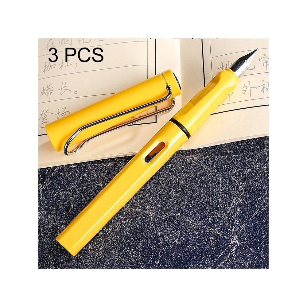 Wewoo - Composants Arduino 3 plume en alliage de titane extra-fine de bureau d'école de PCS le stylo-plume de piston jaune, la livraison aléatoire 0.5mm / 0.38mm Nib - Accessoires Bureau