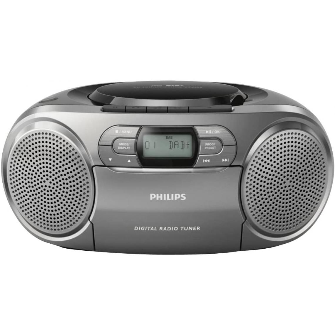 Philips - mini chaine stéréo portable radio CD FM DAB DAB+ 2W gris noir - Radio, lecteur CD/MP3 enfant