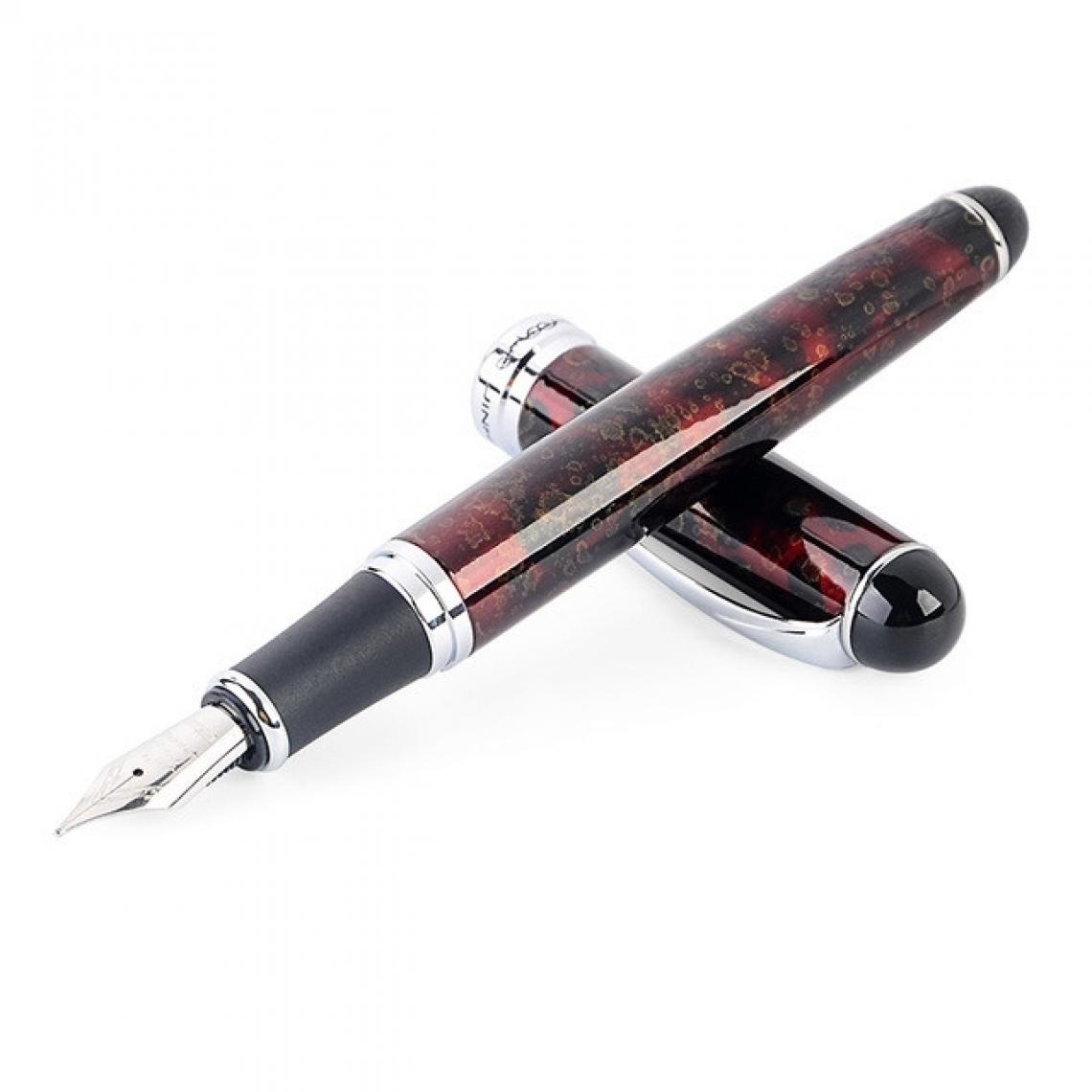 Wewoo - X750 papeterie stylo-plume en acier inoxydable plume moyenne stylos encre cadeau école cadeautaille 1.0mm motif rouge - Accessoires Bureau