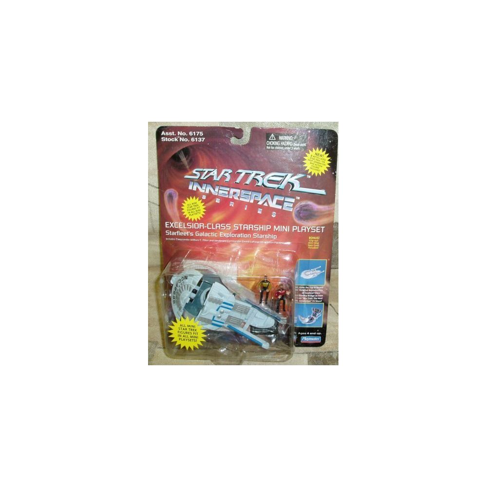 Playmates - Star Trek Excelsior Class Starship Mini Playset w/ Riker & LaForge Innerspace Series - Voitures