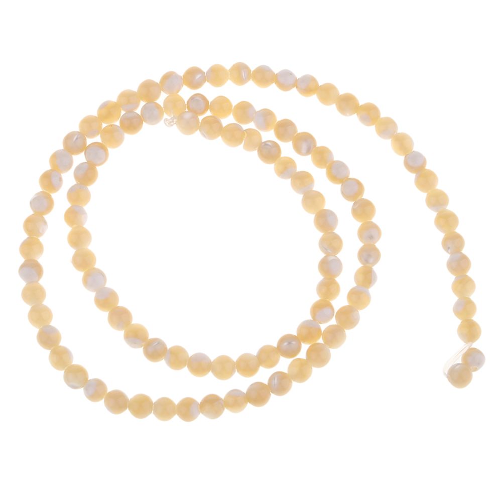 marque generique - 95pc en plastique rondes en vrac perles bijoux faisant des charmes pour les résultats de bricolage jaune - Perles
