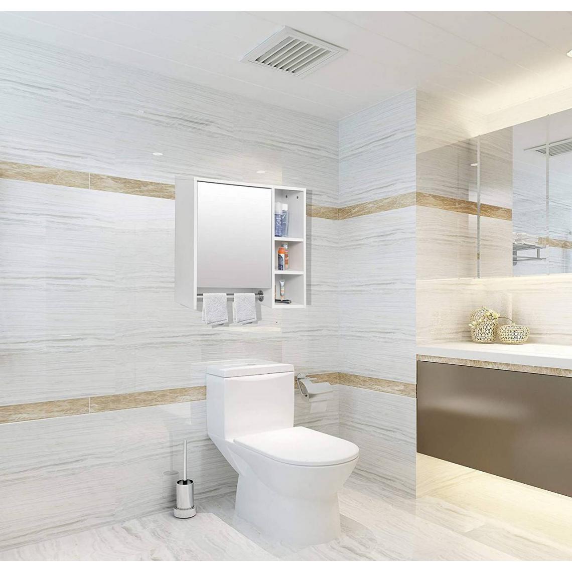 MercatoXL - Armoire de toilette avec des étagères 6 avec porte en t blanc - Meubles de salle de bain