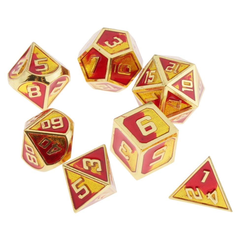marque generique - 7Pack Polyhedral Dice D4 D6 D8 D10 D12 D20 Pour DnD RPG Games Orange - Jeux de rôles