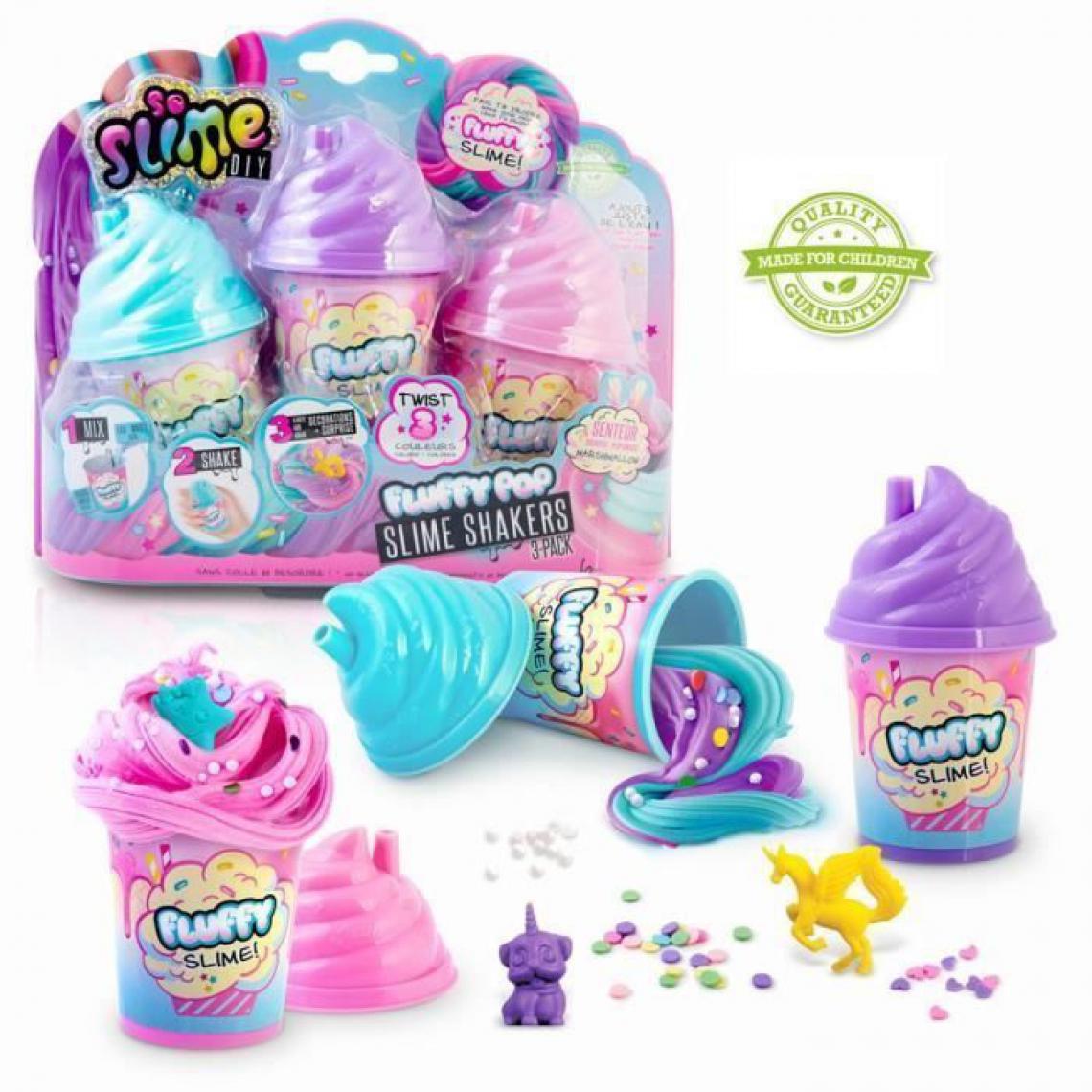 Canal Toys - SO DIY So Slime Fluffy - Lot de 3 Slime Shakers Fluffy parfumés - Découvre une nouvelle texture de slime ! - SSC 101 - 6 ans et + - Modelage