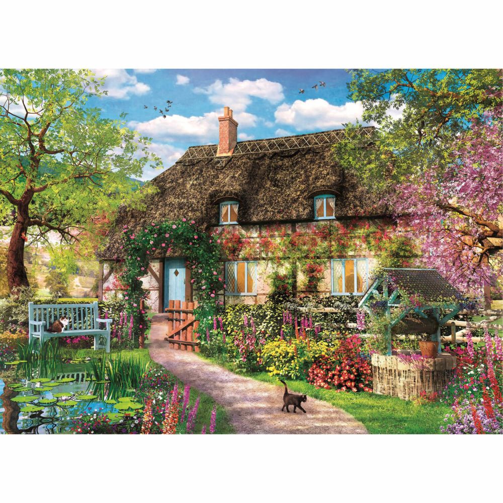 Clementoni - Puzzle 1000 pièces : Vieux cottage - Animaux