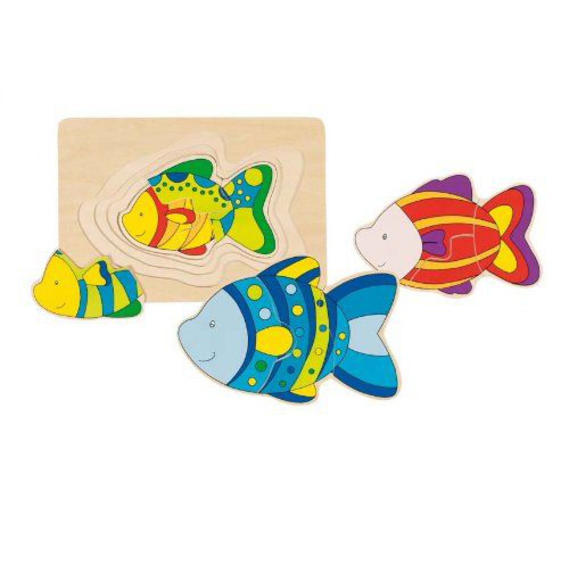 Goki - Goki - Puzzle Bébés et Enfants 4 tailles en forme de poisson - Animaux