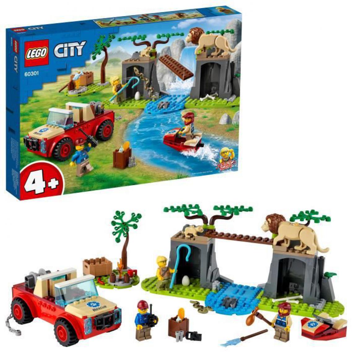 Lego - LEGO 60301 City Wildlife Le tout-terrain de sauvetage des animaux sauvages, jouet voiture tout terrain avec figurines - Briques Lego