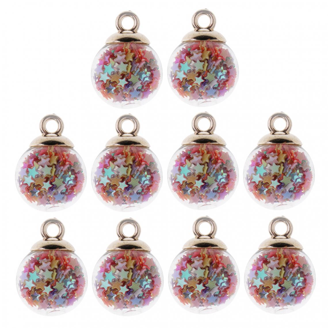 marque generique - 10 Pièces 16mm Minuscule Star Glass Ball Charmes Pendentif DIY Artisanat multicolore - Perles