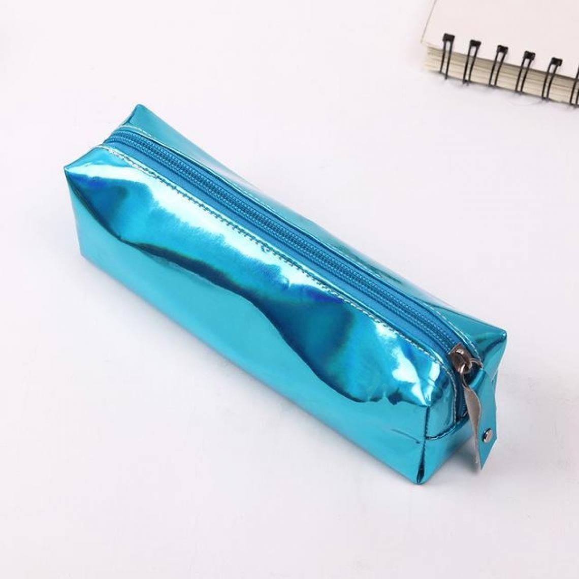 Wewoo - Iridescent laser crayon cas papeterie scolaire cadeau boîte de mignon bleu - Accessoires Bureau