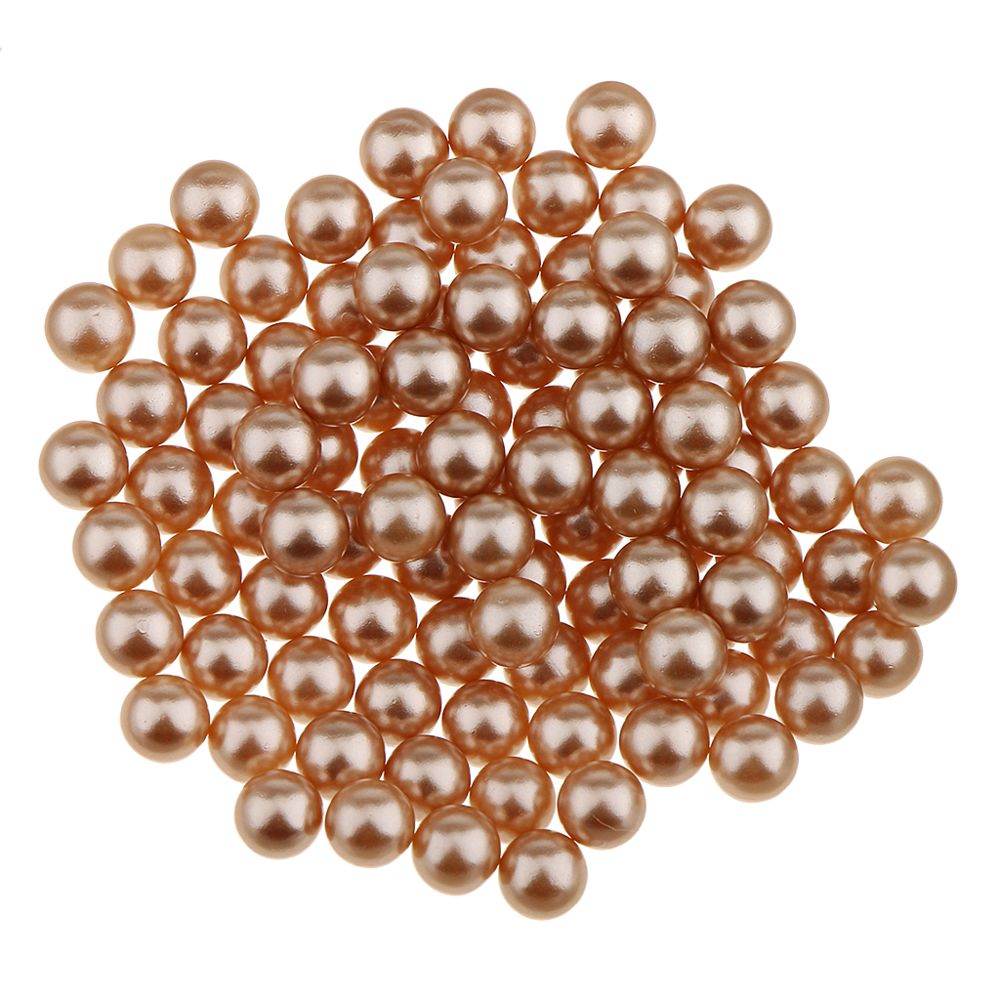 marque generique - 150 pcs imitation perle sans trou abs en plastique charme diy lâche perles brun - Perles