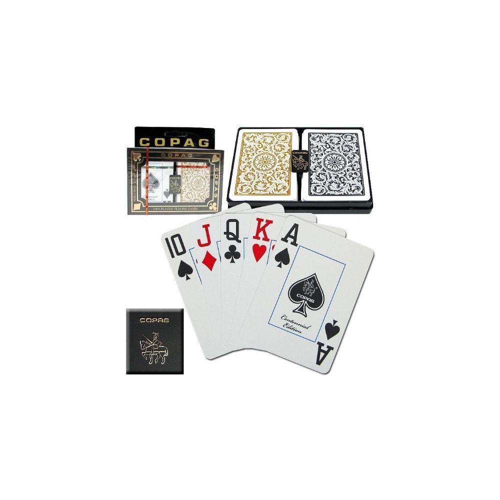 Copag - Copag Playing Card Set Black and Gold Poker Size Jumbo Index 100% Plastic Playing Cards - Dessin et peinture